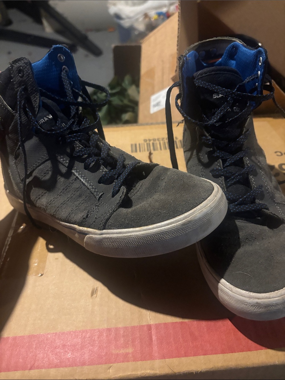 Supra boys High-Top Sneakers in gray and Blue.